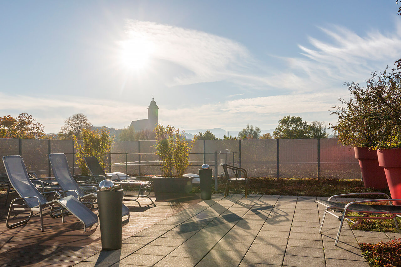 Dachterrasse mit Fußbodenheizung